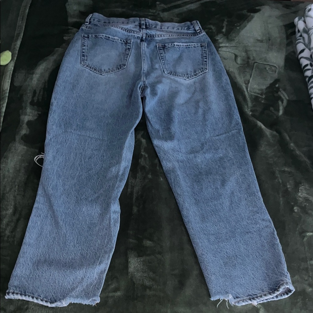 Distressed High Rise Straight Jeans - Picture 3 of 3